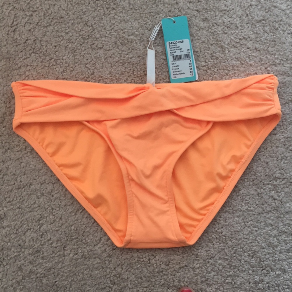 Seafolly bikini bottoms, neon mango